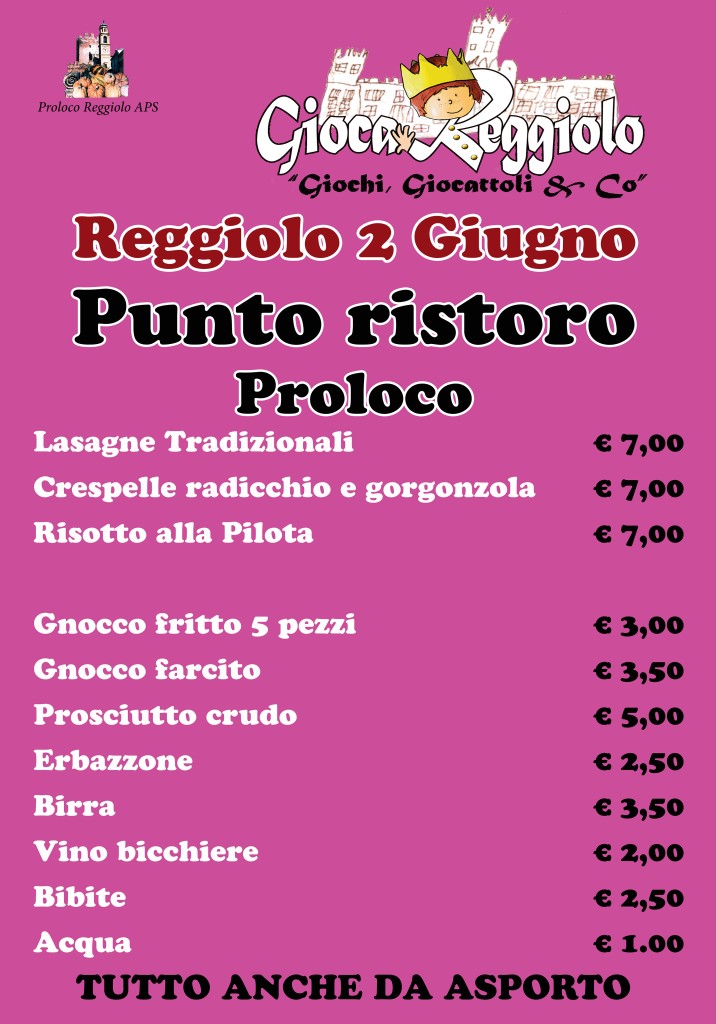 menù 2 giugno 2023