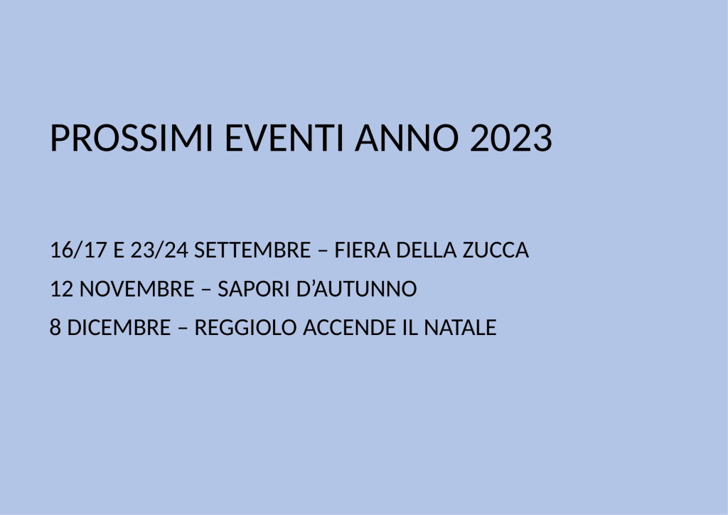 PROSSIMI EVENTI 2023-1